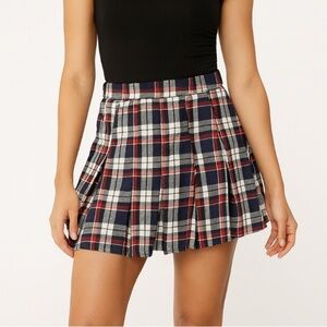 Divided red, white & blue mini pleated school girl catholic girl skirt Sz 6